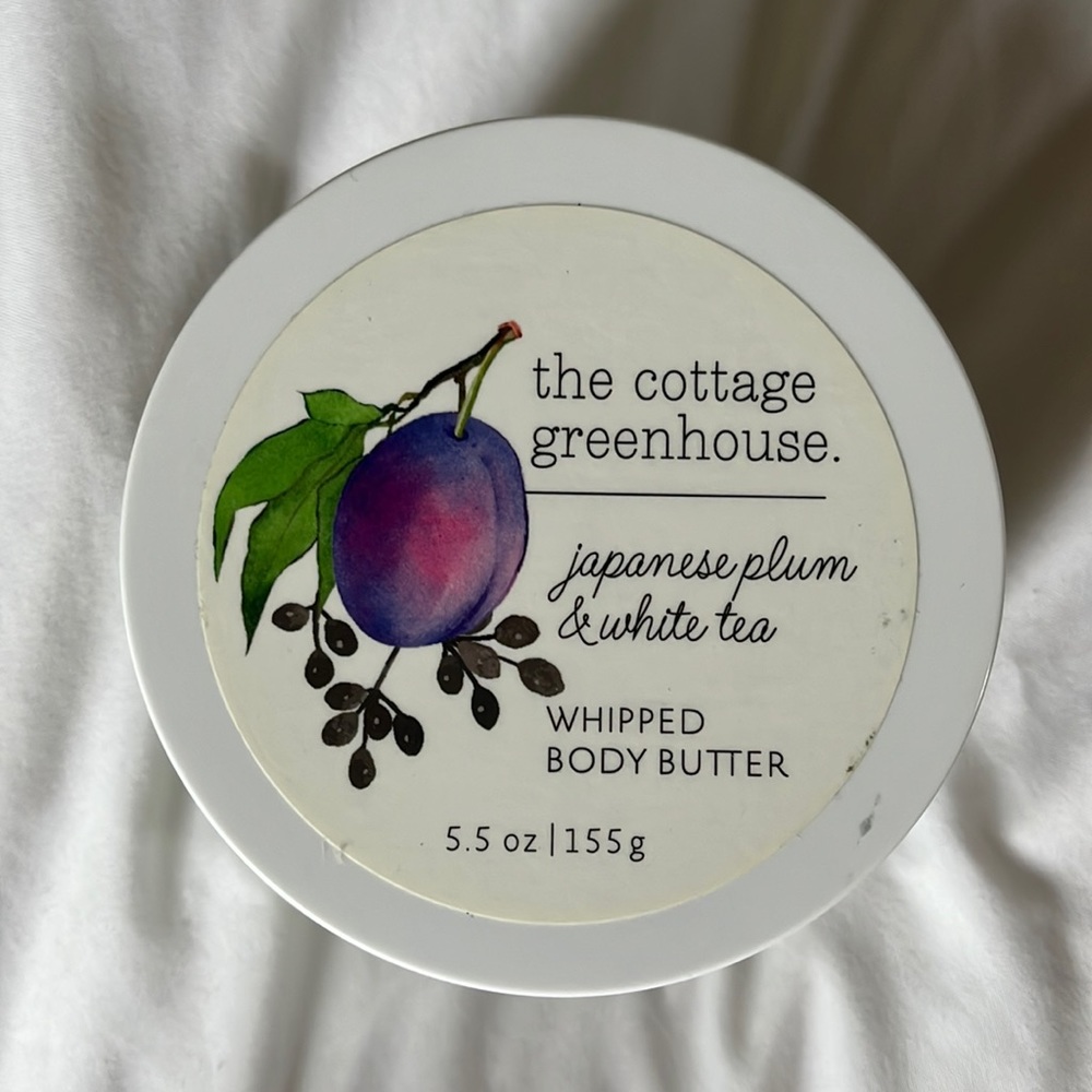 The Cottage Greenhouse Japanese Plum & White Tea Whipped Body Butter 5.5 Oz